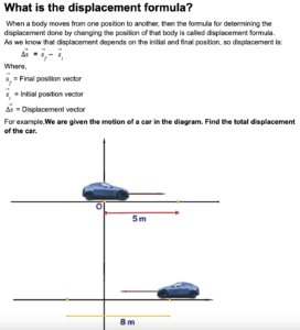Displacement formula